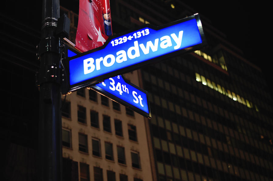 Broadway at Night New York City Photograph by Terry DeLuco