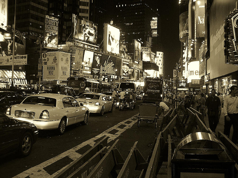 Broadway at W 45th Street Photograph by John Schneider