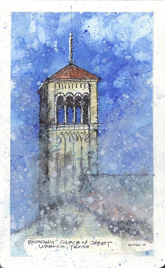 Broadway Church Tower Mixed Media by Tim Oliver