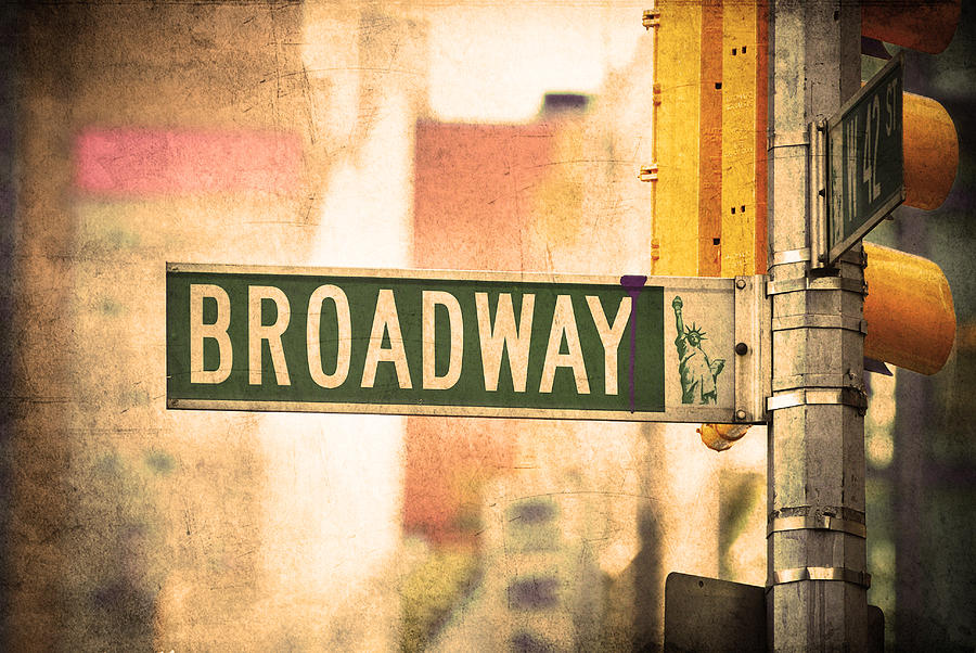 Broadway road sign in Manhattan New York City Photograph by Songquan Deng