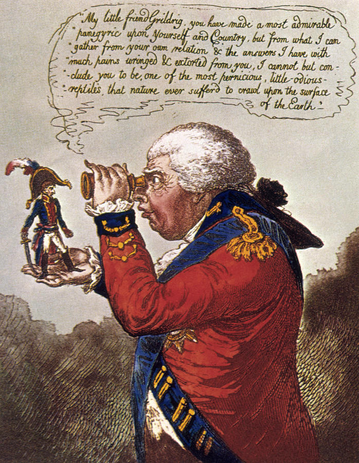 The King of Brobdingnag and Gulliver Drawing by James Gillray
