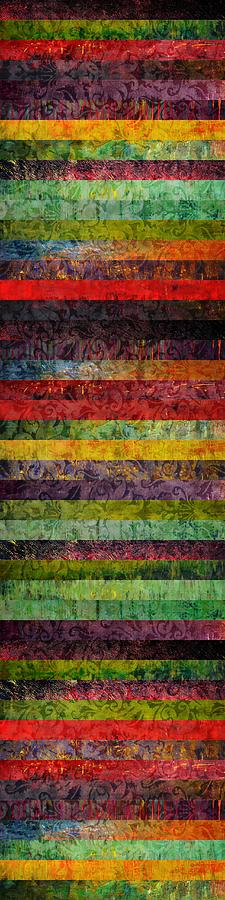 Abstract Painting - Brocade and Stripes Tower 1.0 by Michelle Calkins