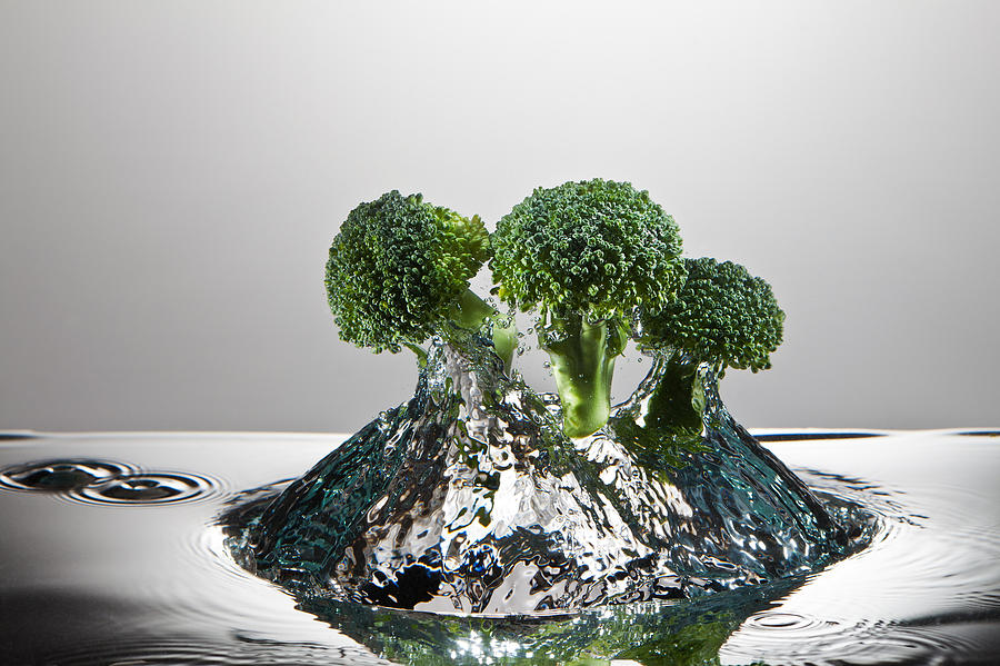Broccoli Photograph - Broccoli FreshSplash by Steve Gadomski