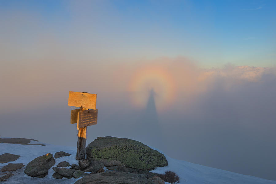 Brocken Spectre on Mount Lafayette Photograph by White Mountain Images