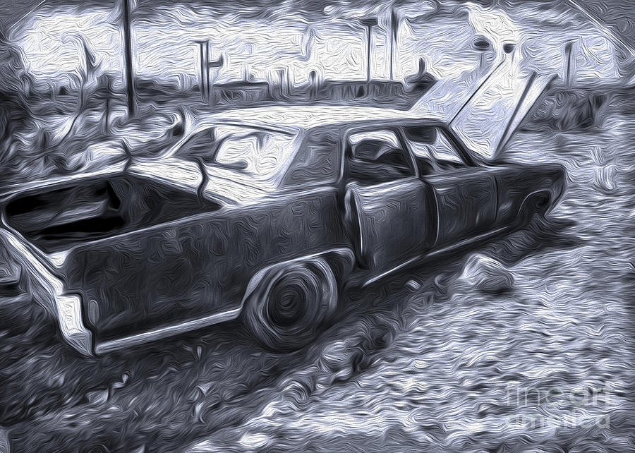Junk Yard Painting - Broke Down in Barstow by Gregory Dyer