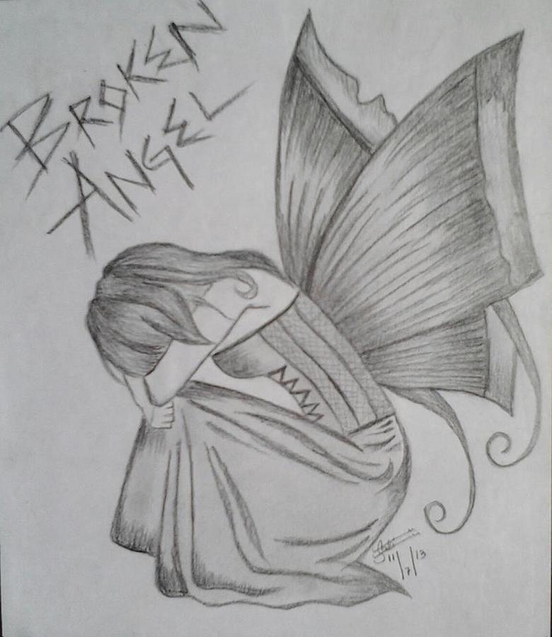 Broken angel Drawing by Saliha Kakar Pixels