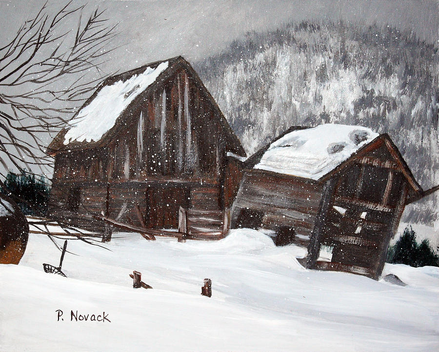Broken Barn Painting by Patricia Novack