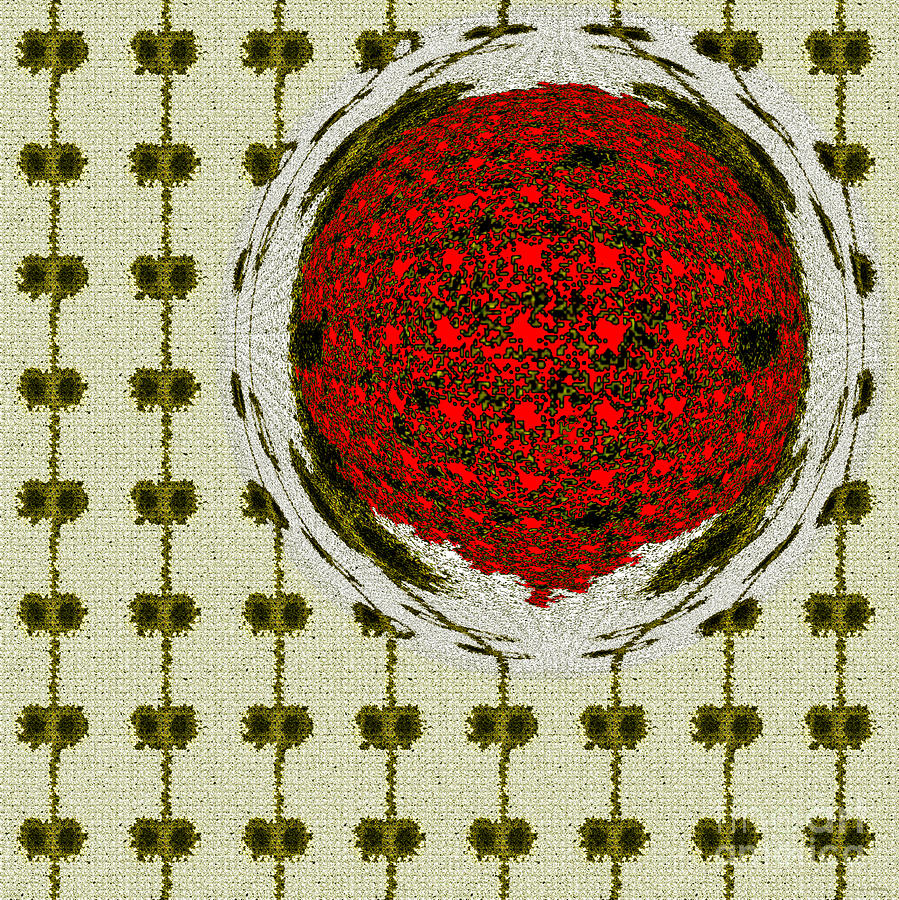 Broken Basket - Red and Green Abstract Digital Art by Gillian Owen