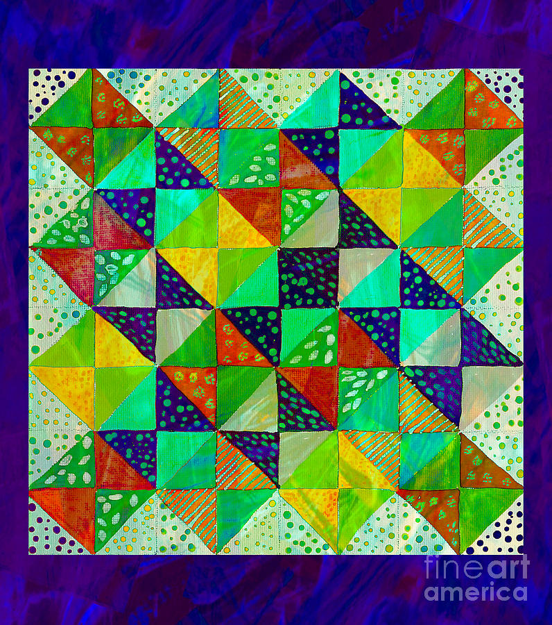 Broken Dishes - Quilt Pattern - Painting 3 Painting by Barbara A Griffin