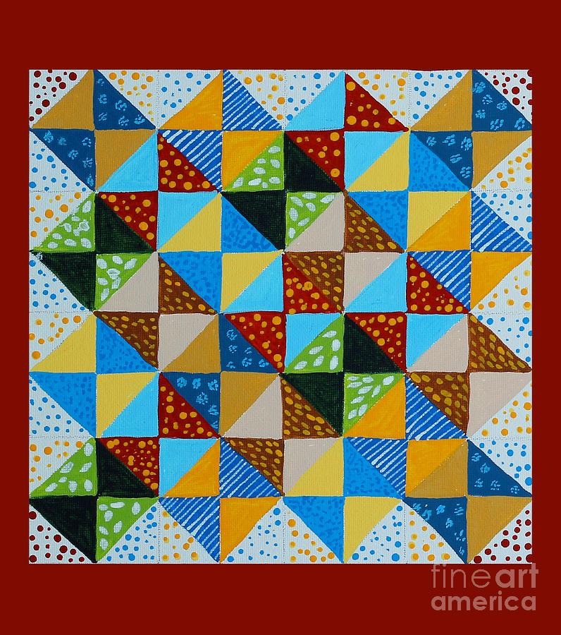 Broken Dishes - Quilt Pattern - Painting Painting by Barbara A Griffin