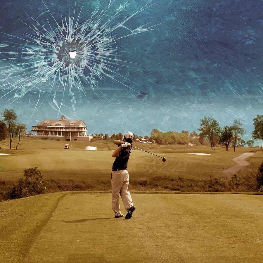 Golf Digital Art - Broken Glass Sky by Marian Voicu