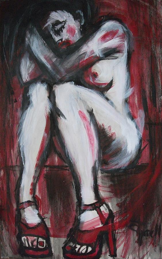 Charcoal Painting - Broken Heart by Carmen Tyrrell