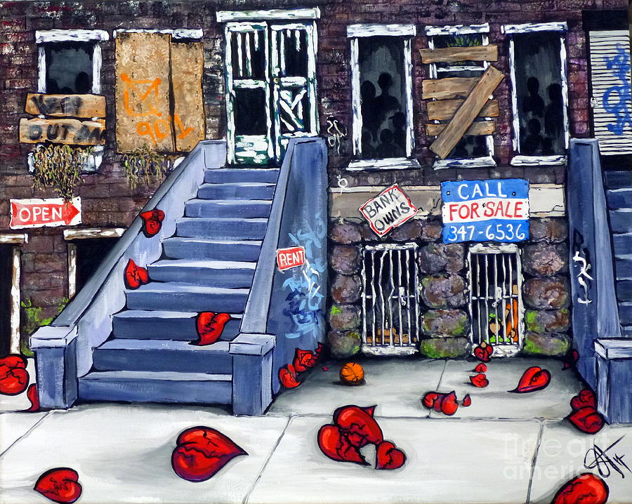 Broken Hearts Blvd. Boulevard Painting by Jackie Carpenter