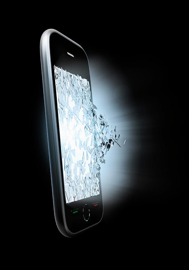 Close Up Photograph - Broken Smartphone Screen by Andrzej Wojcicki