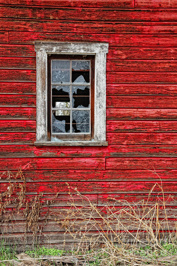 Barn Digital Art - Broken Window by Lori Frostad