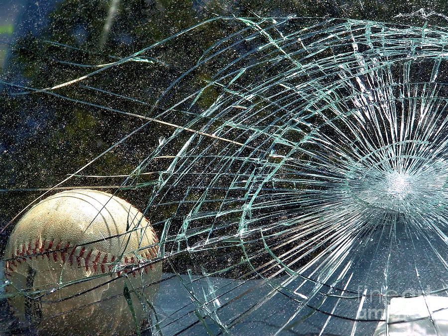 Baseball Photograph - Broken Window by Robyn King
