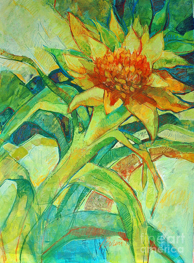 Bromeliad Close-Up Painting by Roger Parent