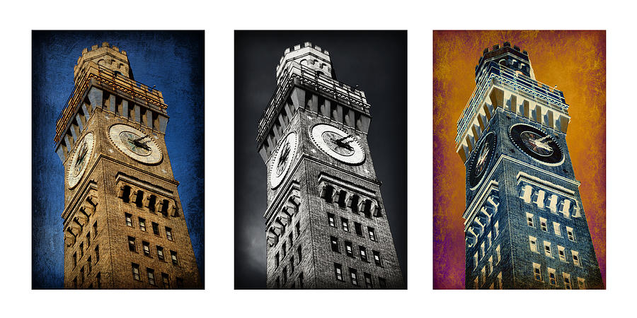 Baltimore Photograph - Bromo Seltzer Tower Triptych by Stephen Stookey