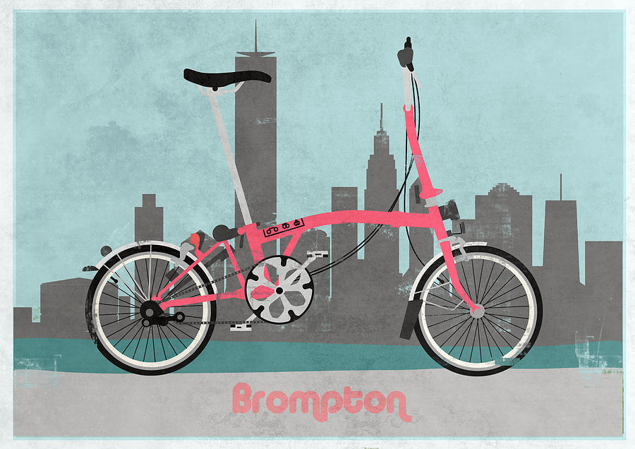 Bicycle Digital Art - Brompton City Bike by Andy Scullion