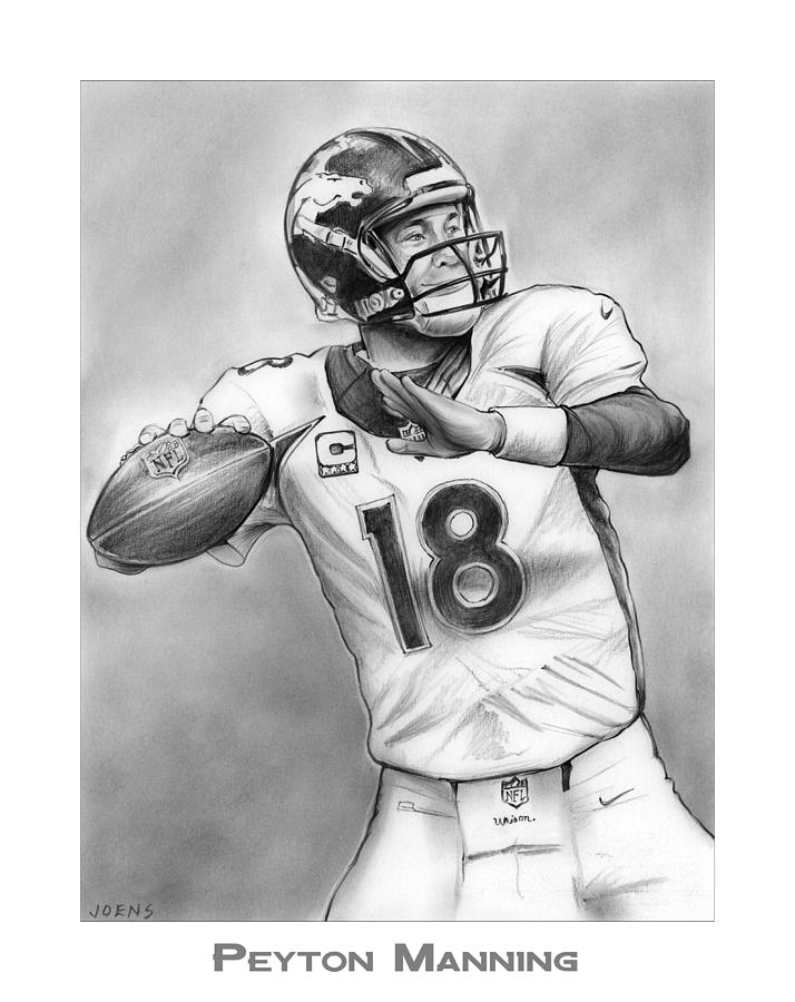 Broncos Peyton Manning Drawing by Greg Joens - Fine Art America