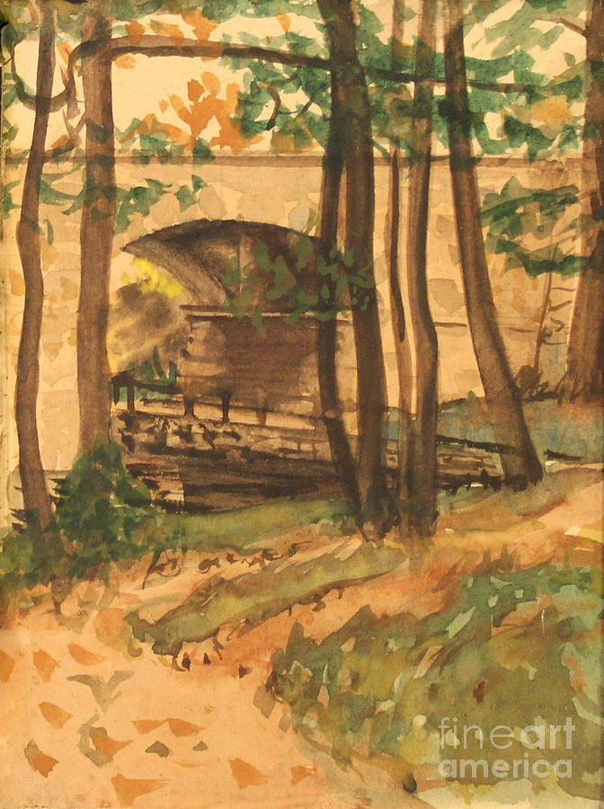 Tree Painting - Bronx River Park - New York  1939 by Art By Tolpo Collection
