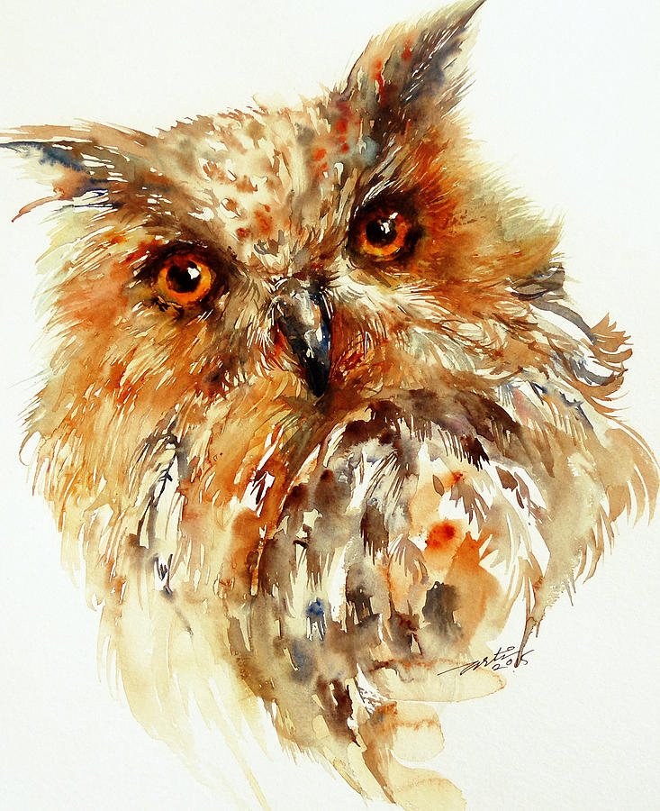 Owl Painting - Bronzai the Owl by Arti Chauhan