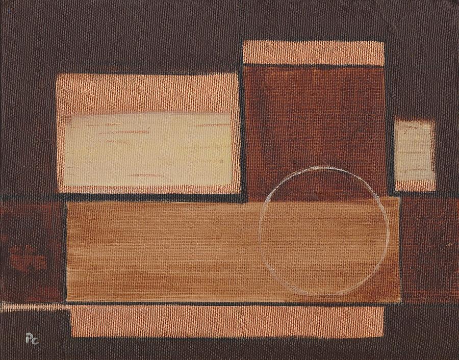 Abstract Painting - Bronze and Gold Series With Brown  by Patricia Cleasby