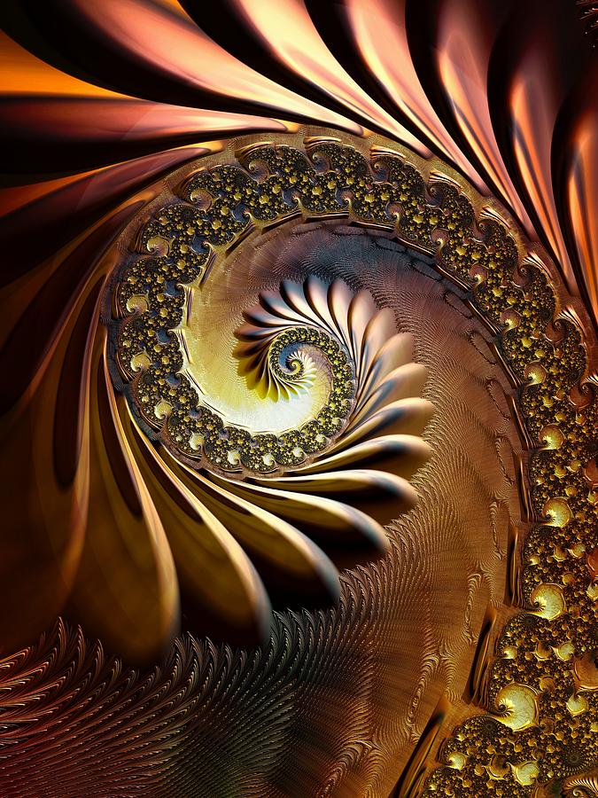 Abstract Digital Art - Bronze Coil by Amanda Moore