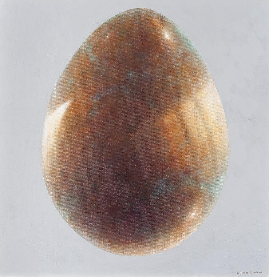 Egg Photograph - Bronze Egg, 2014 Oil On Canvas by Lincoln Seligman