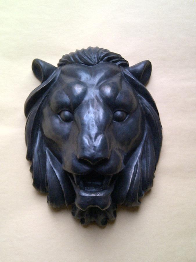 Lion Sculpture - Bronze Lion Head - wall ornament by Konstantin Fedorov
