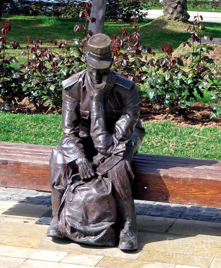 Hat Photograph - Bronze Mailman Resting by Jay Milo