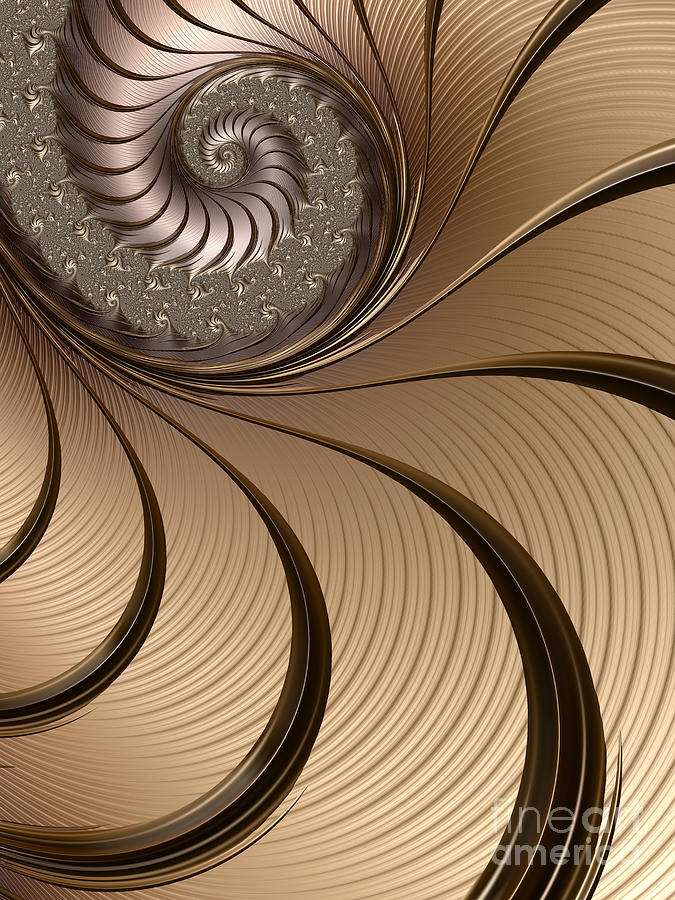 Space Digital Art - Bronze Spiral by John Edwards