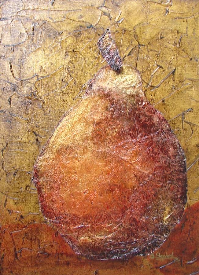 Pear Painting - Bronzed Pear by Shirley Shepherd