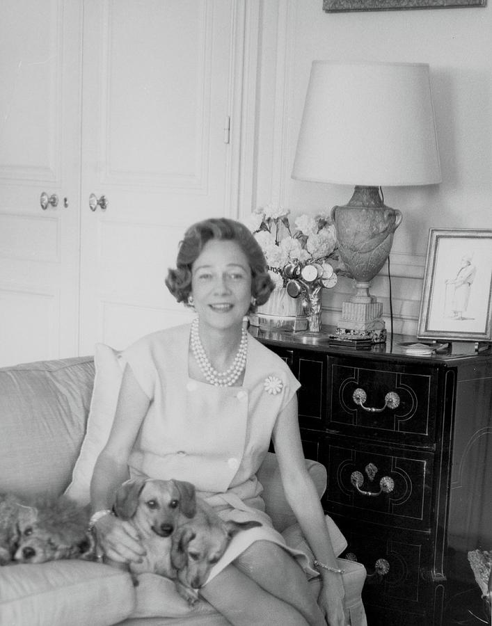 Brooke Astor With Dogs Photograph by Horst P. Horst