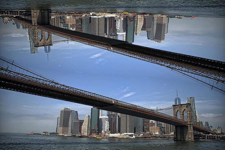 Brooklyn bridge and Manhattan  Photograph by Prince Andre Faubert