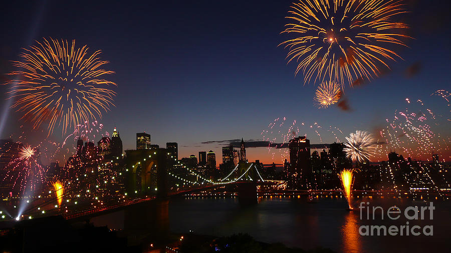 Brooklyn Bridge 125th Anniversary Celebration Photograph by Steven Spak