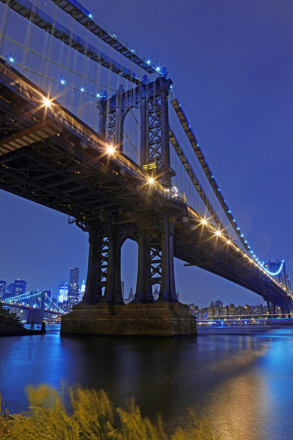 Brooklyn Bridge And Manhattan Skyline At Night Nyc Photograph By 