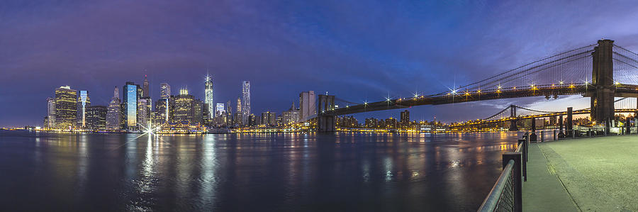 Brooklyn Bridge and Manhattan Skyline Photograph by John McGraw