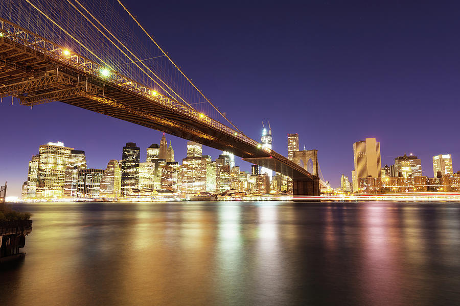 Brooklyn Bridge And Manhattan Skyline Photograph by Mlenny