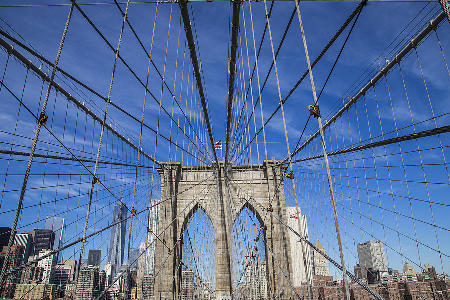 Brooklyn Bridge and Sky Photograph by John McGraw
