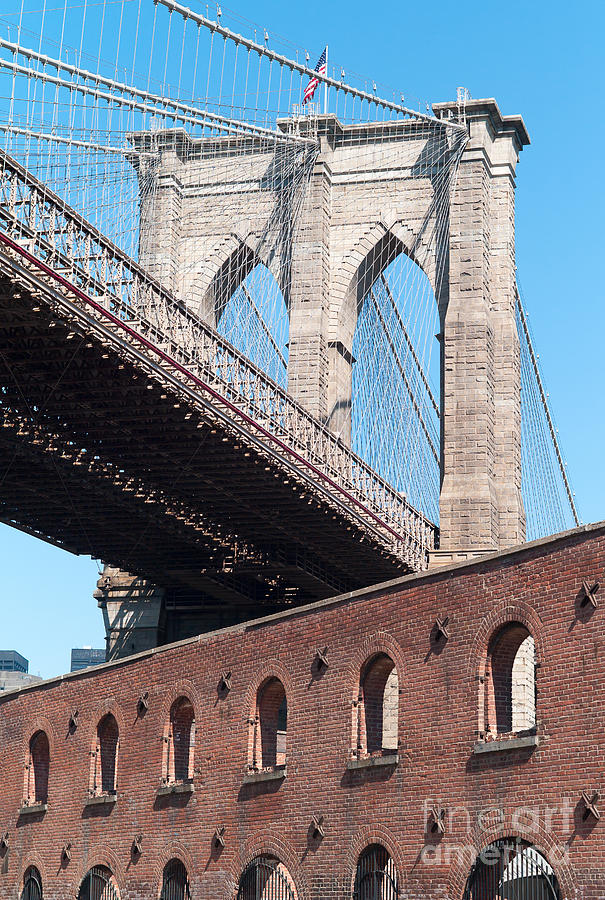 Brooklyn Bridge and the Tobacco Warehouse I Photograph by Clarence Holmes