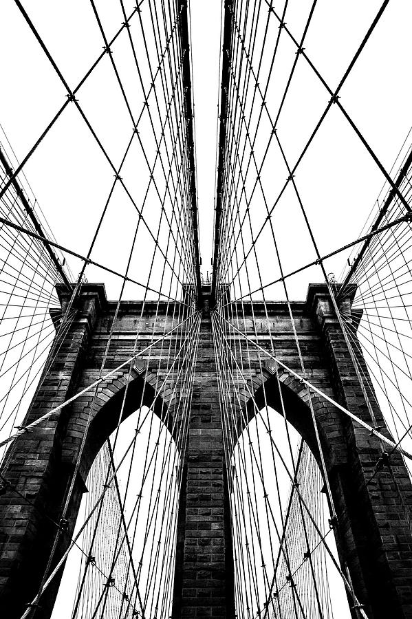 Brooklyn Bridge Architecture In Black Photograph by Az Jackson