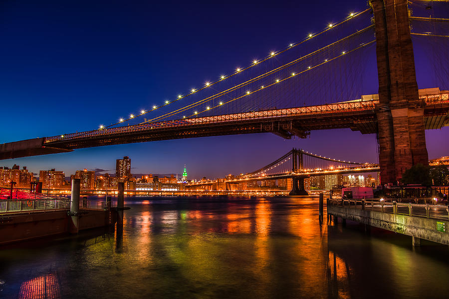 Brooklyn Bridge at Night Photograph by Chris McKenna