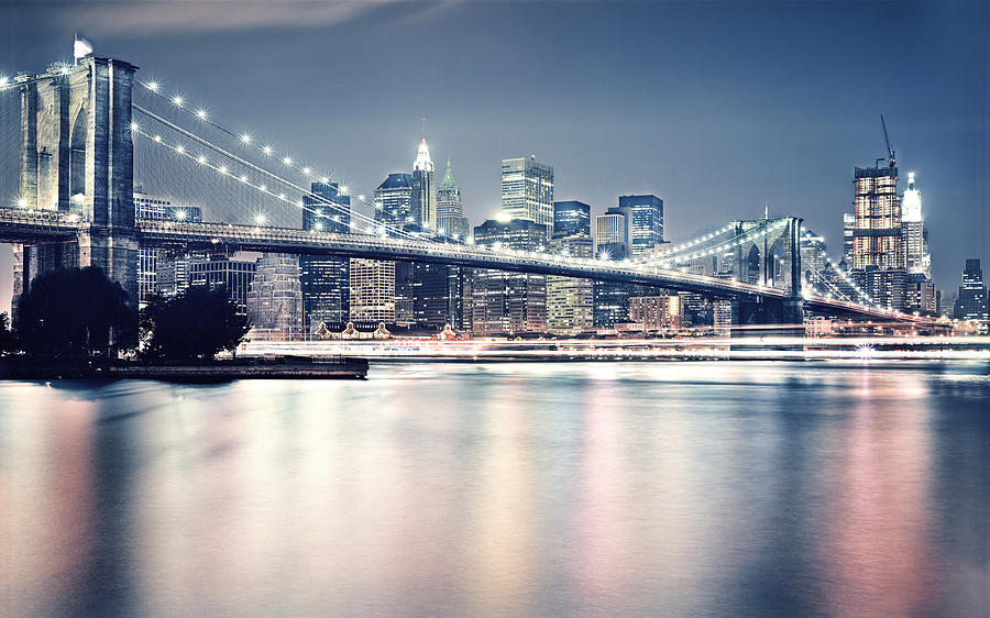 Brooklyn Bridge at Night Photograph by Gianfranco Weiss