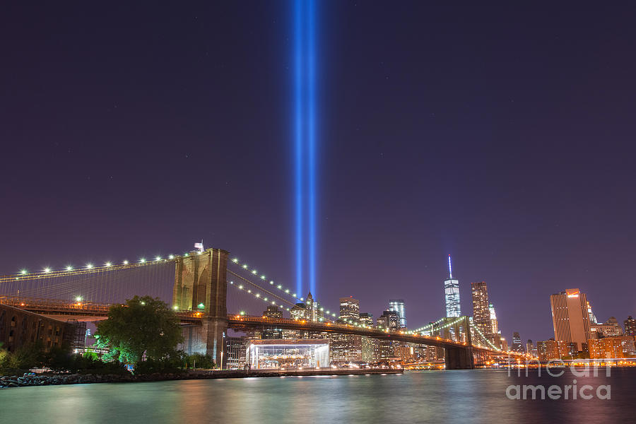Statue Of Liberty Photograph - Brooklyn Bridge At Night by Michael Ver Sprill