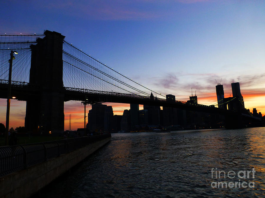 Brooklyn Bridge at Sunset Photograph by Steven Spak