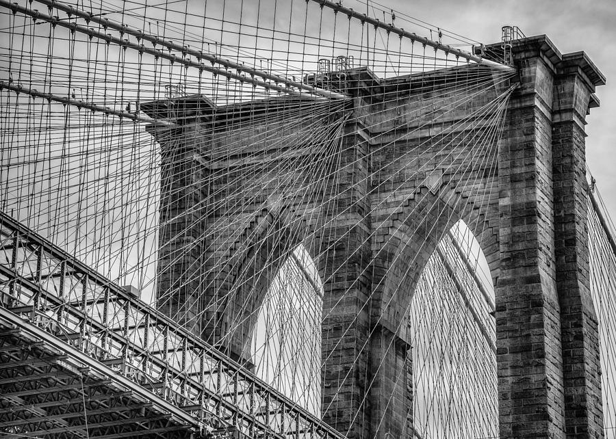 Brooklyn Bridge Black and White Photograph by Chris McKenna