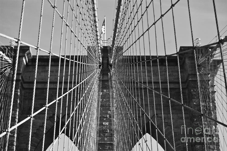 Brooklyn Bridge Black and White Photograph by Steve Purnell