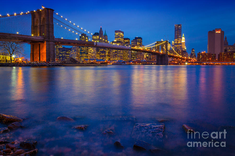 Brooklyn Bridge By Night Photograph