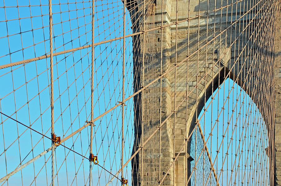 Brooklyn Bridge Photograph - Brooklyn Bridge cables by Paul Van Baardwijk